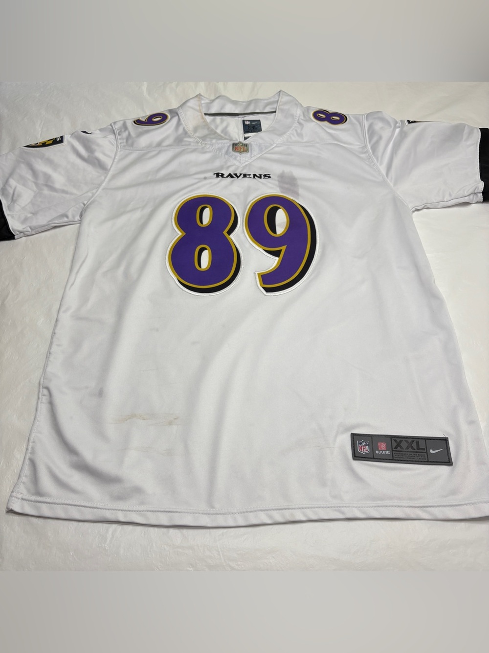 Nike On Field Baltimore Ravens Mark Andrews #89 White Jersey Men's XXL Stained